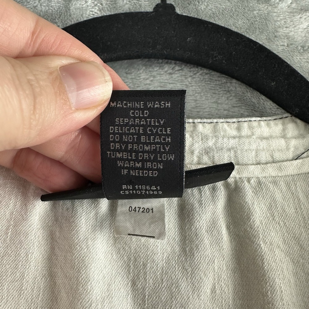 Lane Bryant Button Front Top Women's 26 Chambray Blue Ombré 100% Cotton Roll Tab - Picture 3 of 8